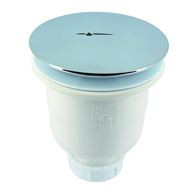 Siphon capot ABS chromé, sortie verticale, type 790