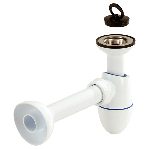 Siphon bouteille avec tube, rosace et bouchon en caoutchouc, type C2950/C2951